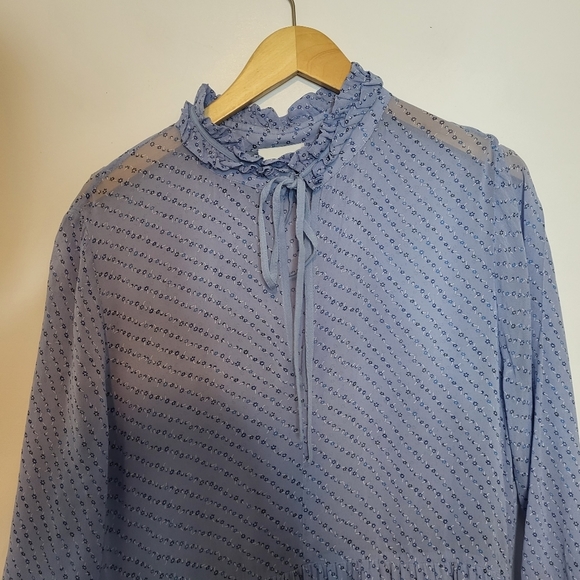 GANNI Sky Blue Printed Georgette Dress in Size  EUR 40/ US 8 - Picture 7 of 12